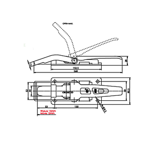 SPP - Zungenverschluss, ZB-09, 267 mm, Flachbügel, verzinkt