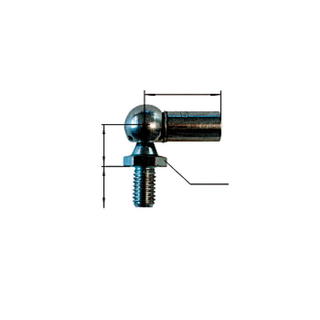 Winkelkpfe (Stahl) fr Gasfedern, Gasdruckfedern (B) M10 / (F) M10 / (A) 35 mm / SW13