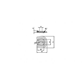 Zurrmulde SPP Ring, verzkt. UP-03B, eckig, 62 x 71 mm, Aufbau, 250 daN