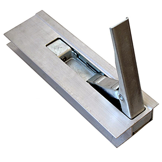 Einbau-Riegelverschluss rechts, mit Anschlag 300 mm Aluminium eloxiert